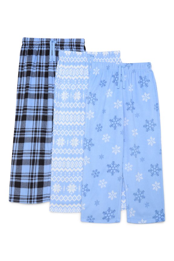 Kids Cozy Sleep Pants, 3-Pack, Sizes 4-18