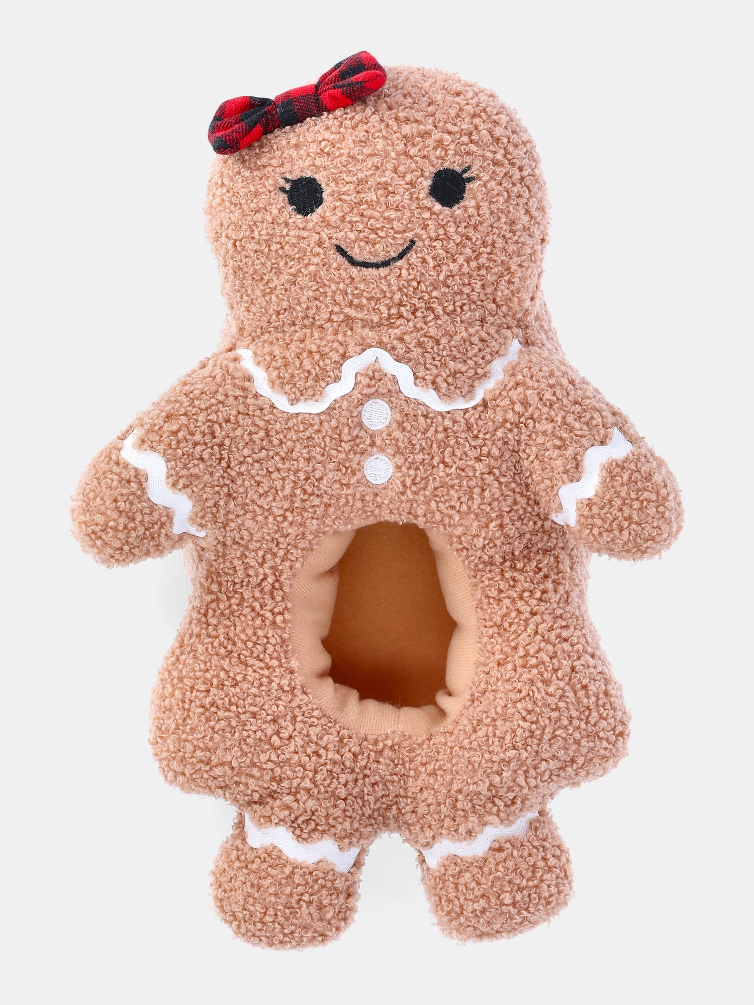 Holiday Time Boys and Girls Plush Gingerbread Slippers
