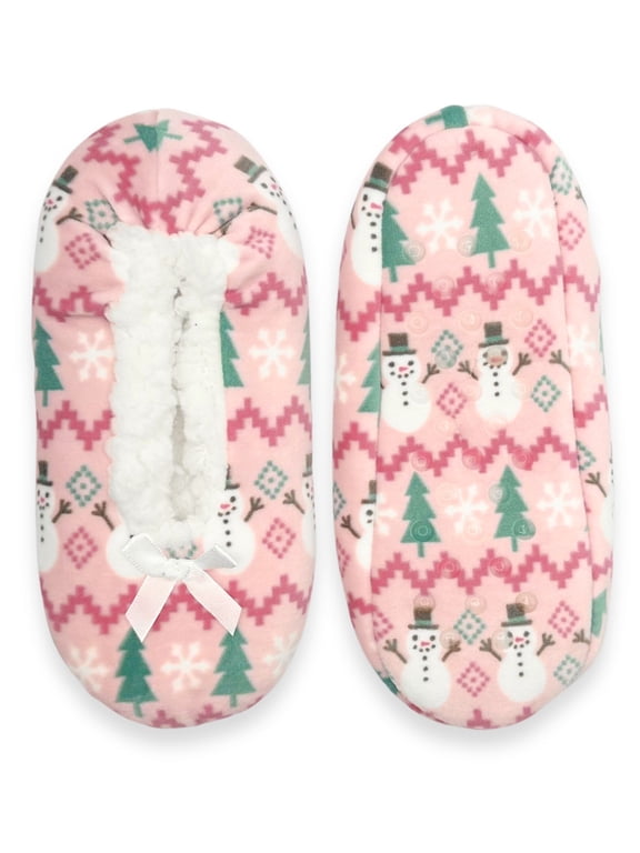 Kids Snowman Fuzzy Babba Slipper Socks, 1-Pack, Sizes S/M-M/L