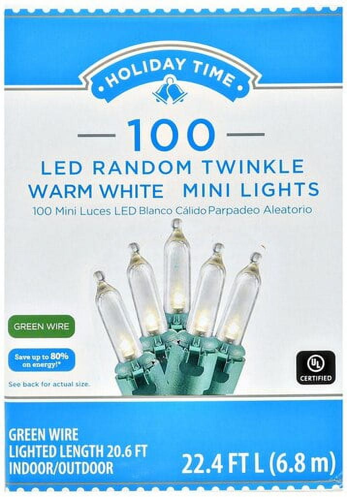 Holiday Time LED 100 Twinkle Warm White mini lights WLM8 (57386/56157