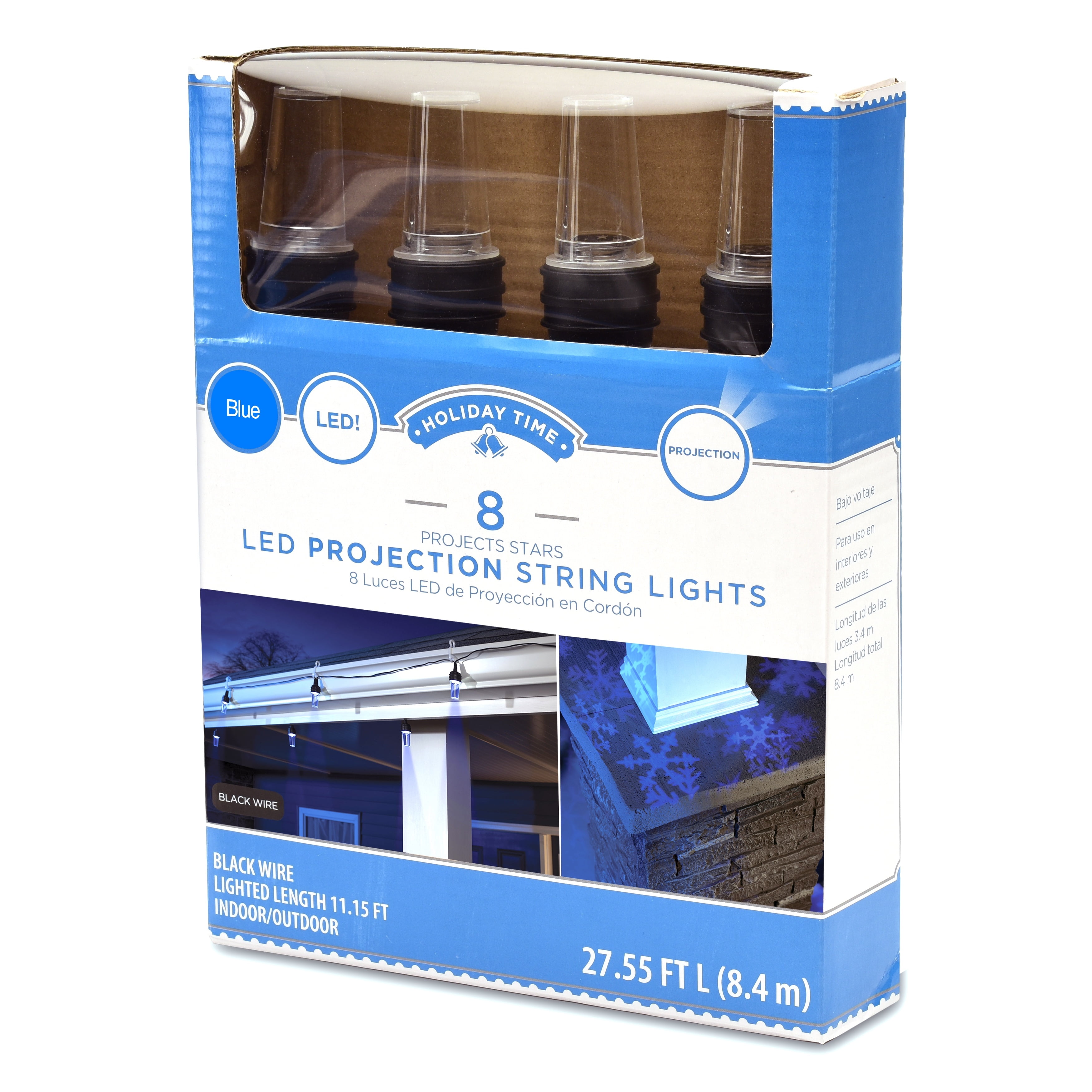 Holiday Time LED 8 Snowflake Image Projection Blue Lights