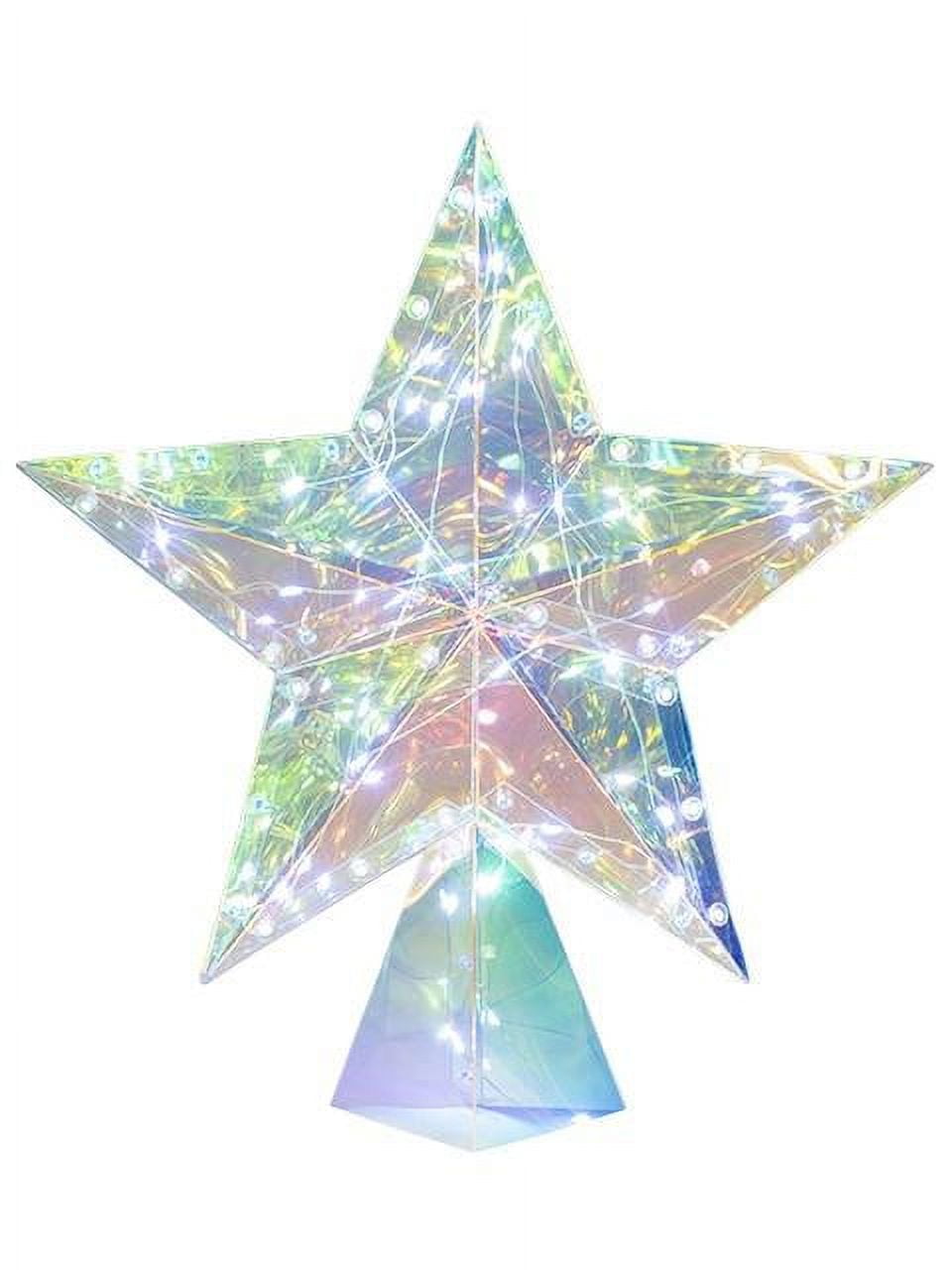 LED Iridescent Star Christmas Tree Topper, 11.75", by Holiday Time