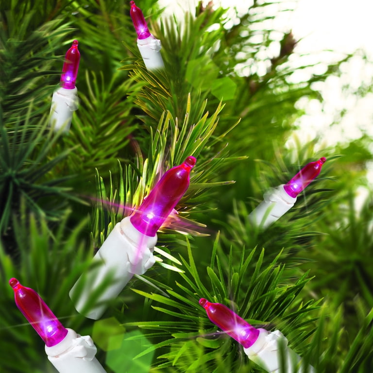 Pink Christmas Lights White Wire