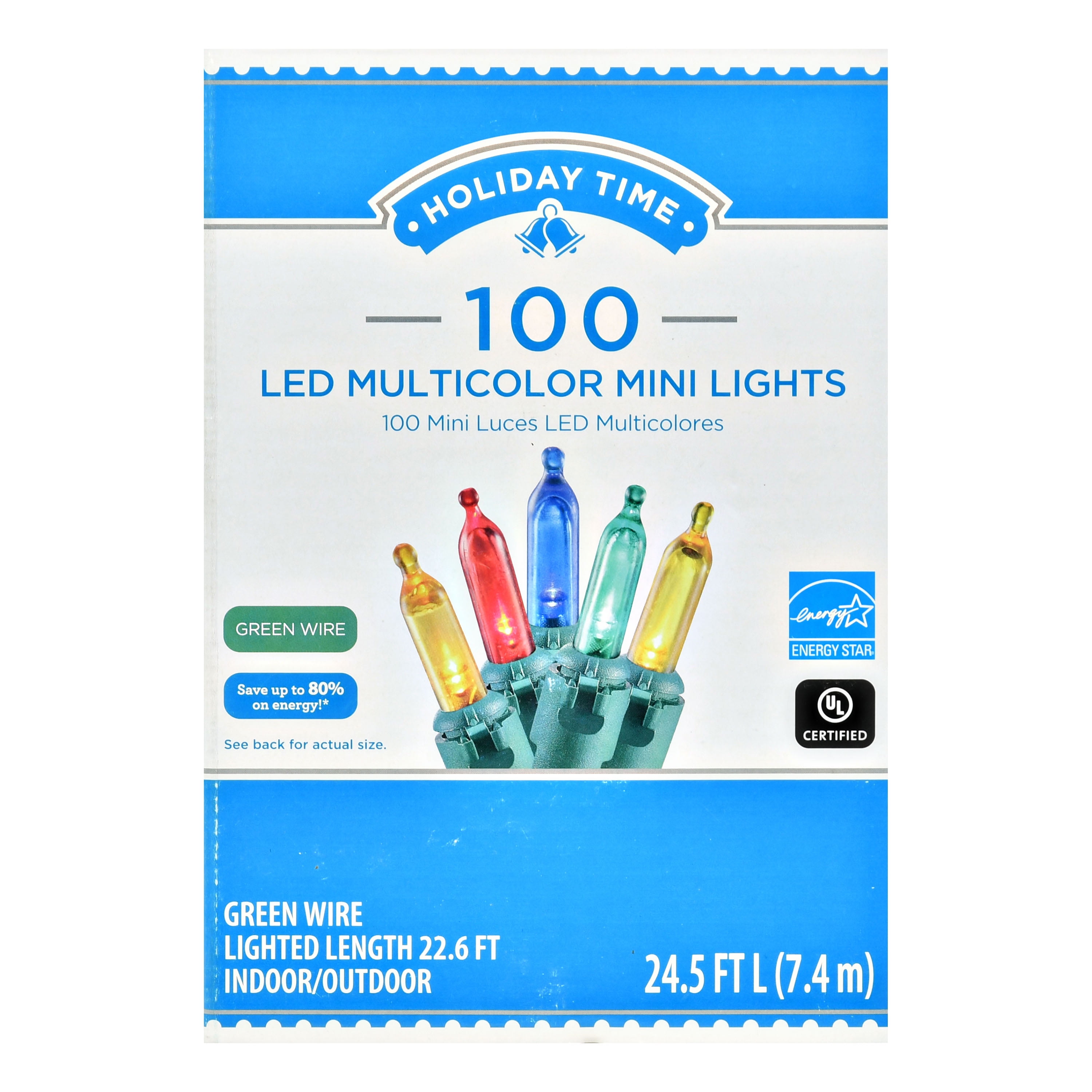 Holiday Time LED Mini Light set, Multicolored, 100 count