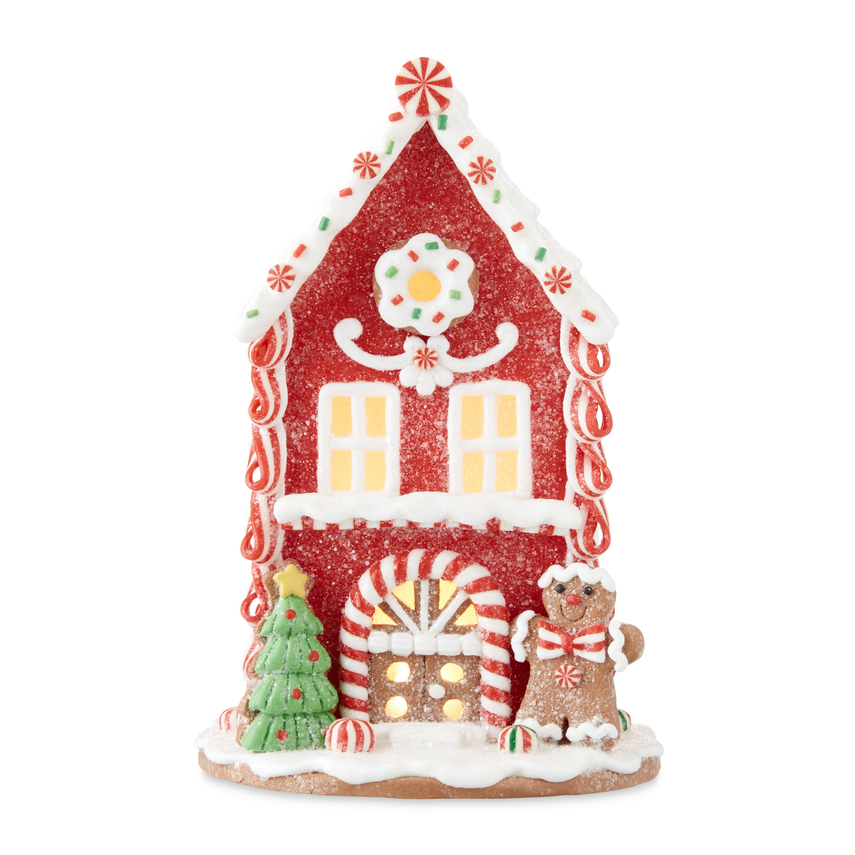 Holiday Time LED Red White Led Gingerbread House - Walmart.com