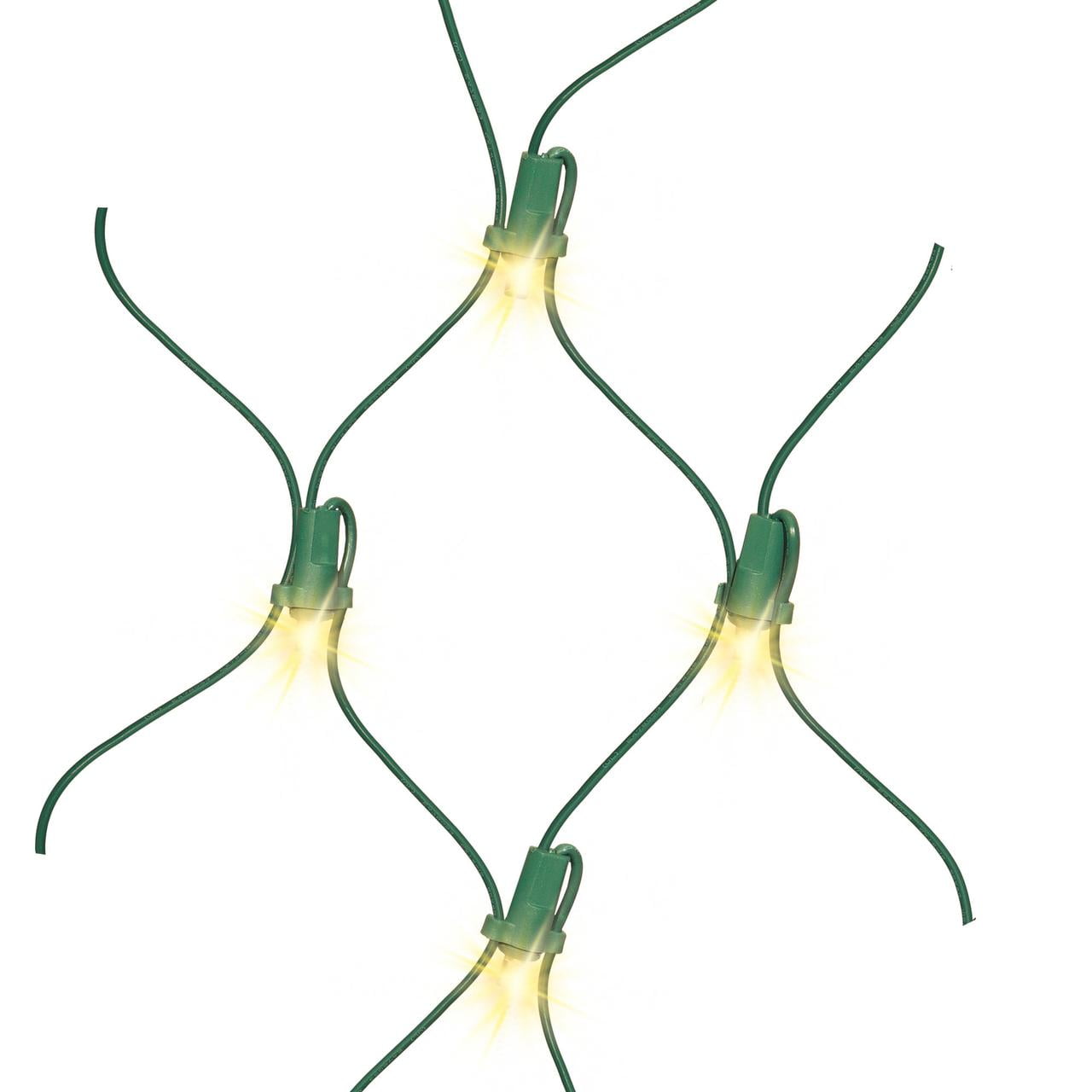 Holiday Time LED Tree Trunk Net Christmas Lights, Warm White, 100 Count