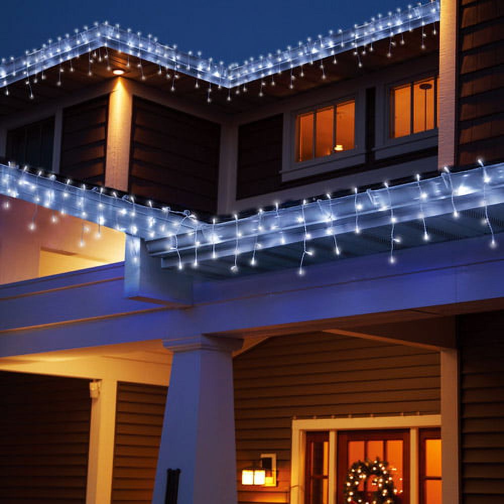 Holiday Time LED White Chasing Icicle String Christmas Lights, 45Count