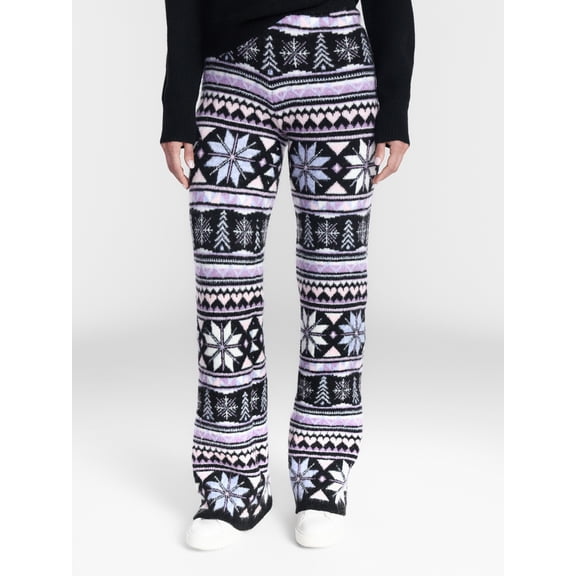 Holiday Time Women's Let It Snow Sweater Pants, Sizes XXS-XXL