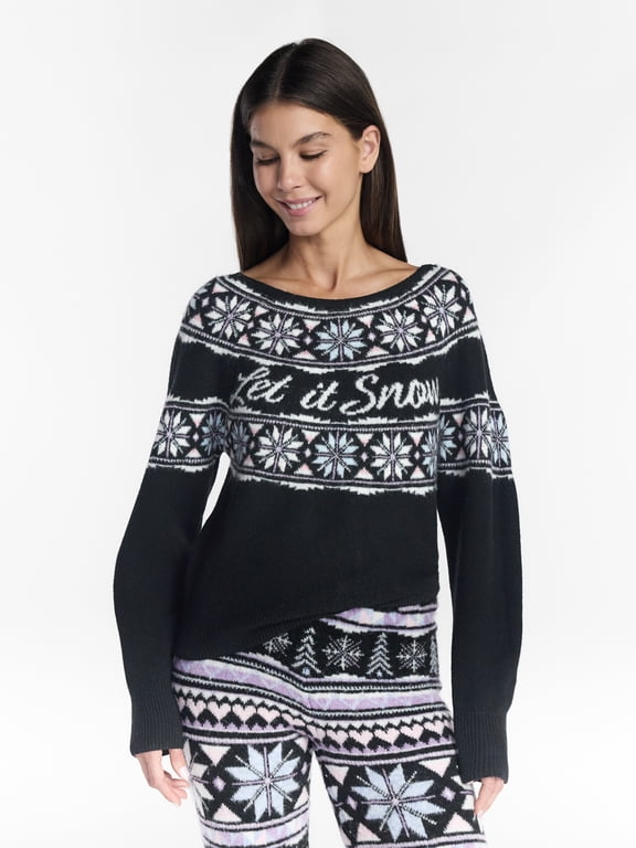 Women's Let It Snow Sweater, Midweight, Sizes XXS-XXL