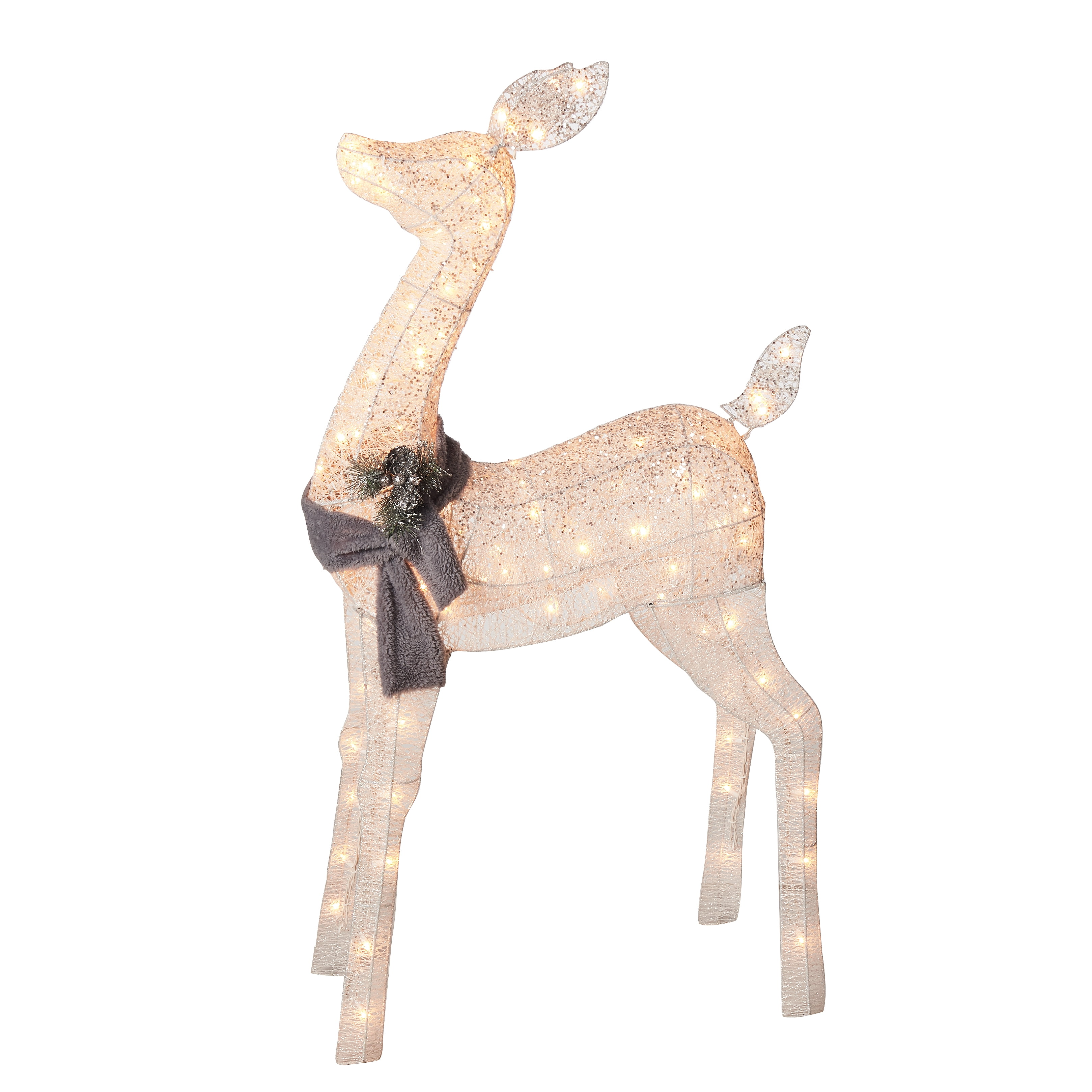 Holiday Time LightUp Glittering Doe, 52"