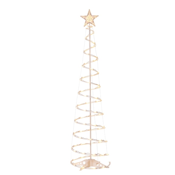 Indoor/Outdoor LED 8-Function Color-Changing Spiral Christmas Tree, Cool White to Multicolor, 6', by Holiday Time