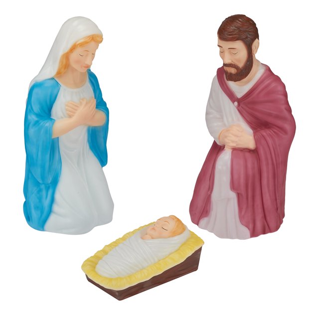 Holiday Time LightUp Nativity Outdoor Christmas Décor, 24 in (3 Pieces