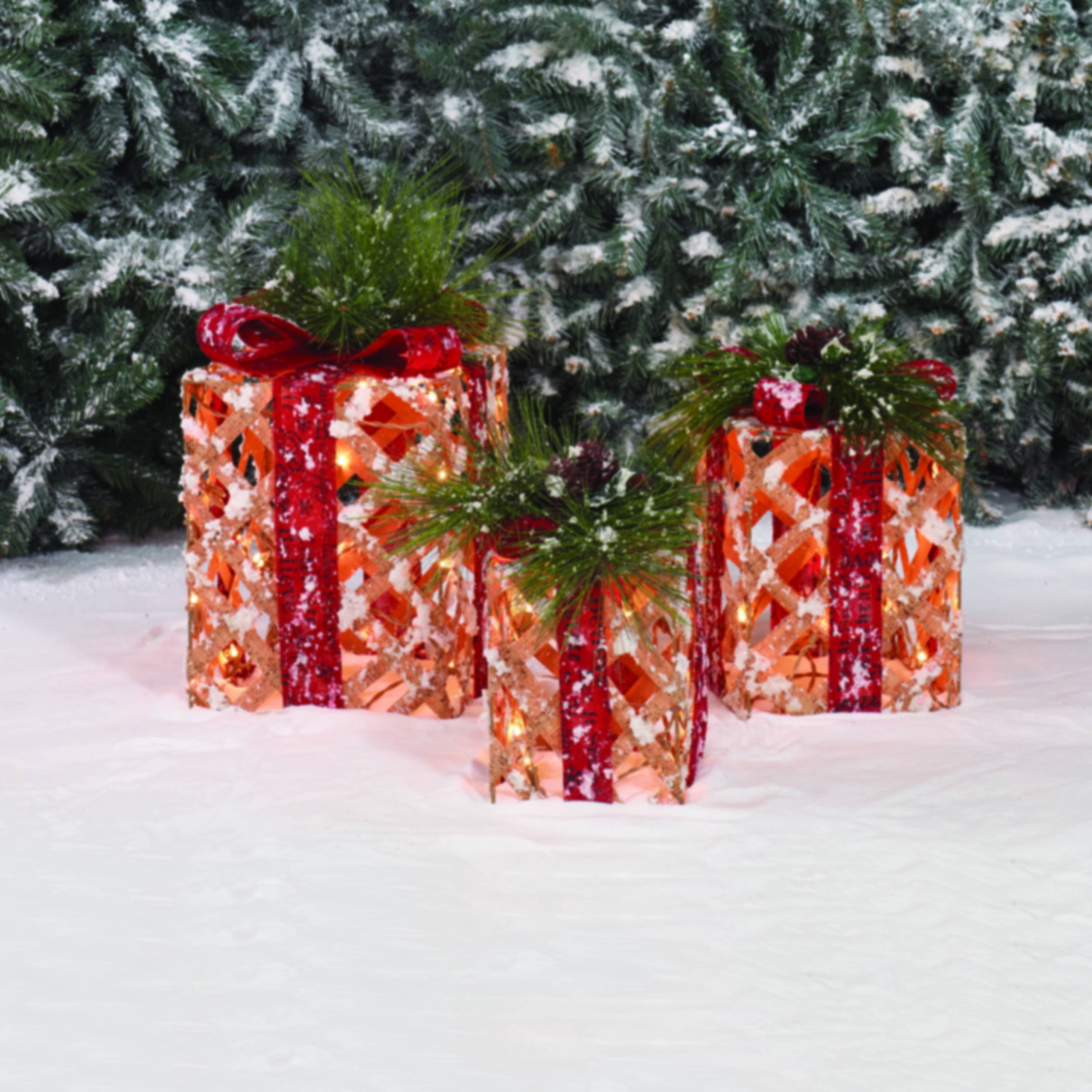 Holiday Time Lightup Gift Christmas Boxes