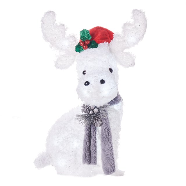 Holiday Time Lightup LED Fluffy Moose, 24"
