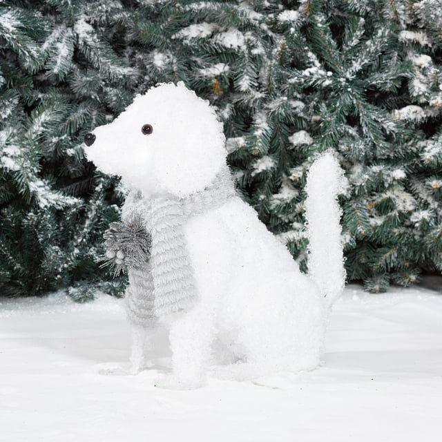 Holiday Time Lightup LED Fluffy Sitting Dog