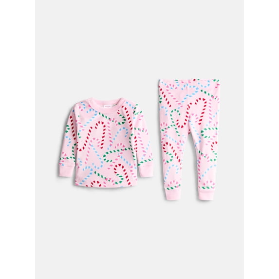 Holiday Time Toddler Girls Top and Pants Fleece Pajama Set, 2-Piece, Sizes 12M-5T