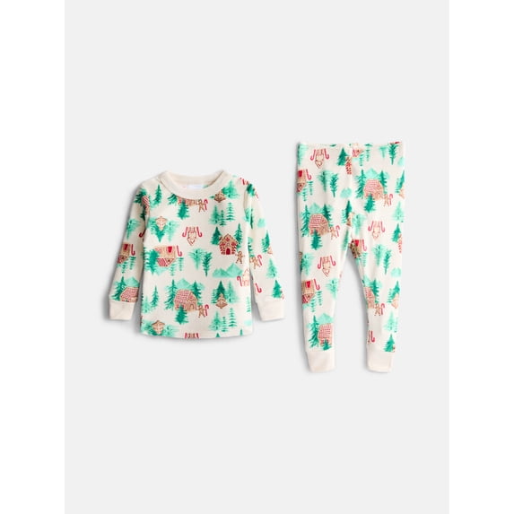 Holiday Time Toddler Girls Top and Pants Fleece Pajama Set, 2-Piece, Sizes 12M-5T