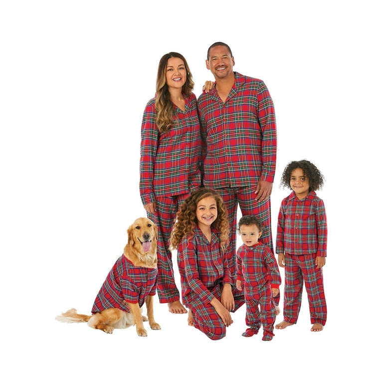 Holiday Time Matching Family Men's Red Flannel Pajama Set, 2-Piece 