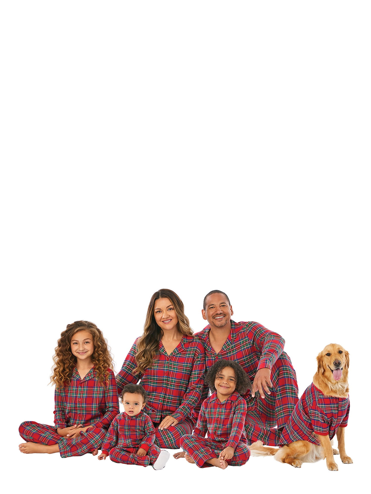 Holiday Time Matching Family Red Flannel Pajama Set - Walmart.com