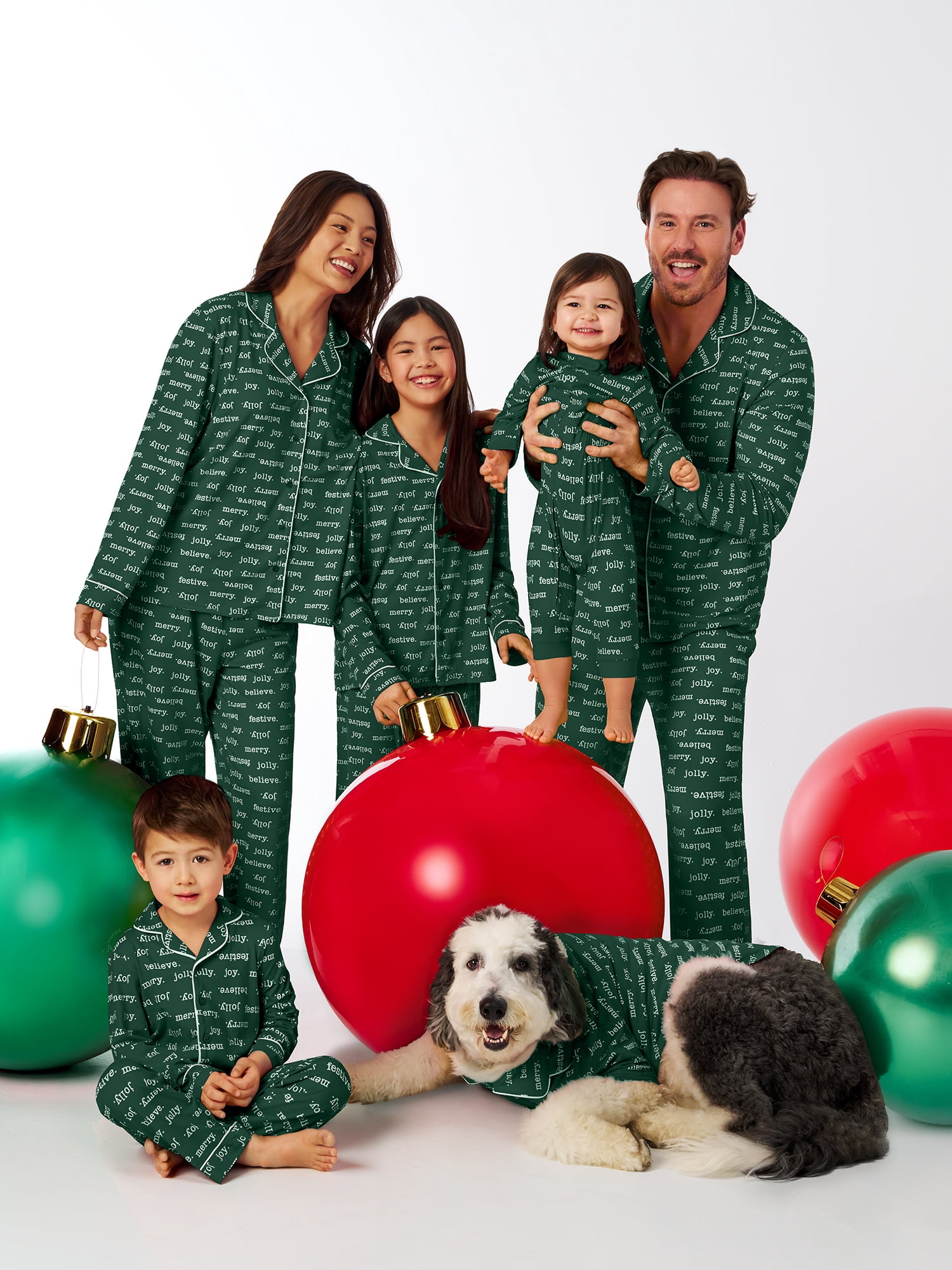 Holiday Time Matching Family Sleepwear Women's Top and Pants Set, 2-Piece, Sizes S-3X