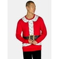 thumbnail image 1 of Holiday Time Men's & Big Men's Christmas Santa Suit Crewneck Fleece Sweatshirt, Sizes XS-3XL, 1 of 6