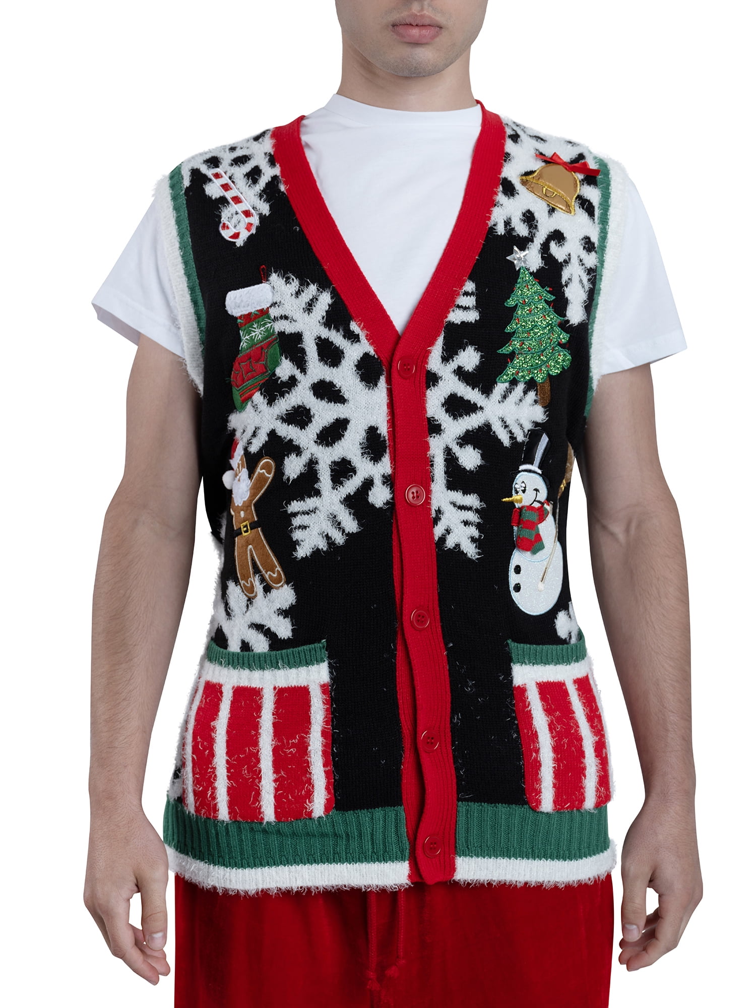Mens ugly christmas sweater vest best sale 3xl