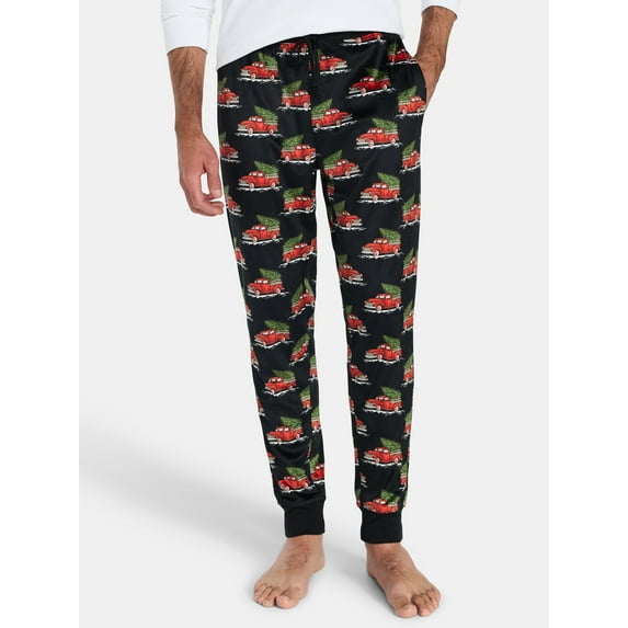 Men's Christmas Print Fleece Jogger Sleep Pants from Holiday Time, Sizes S-2XL