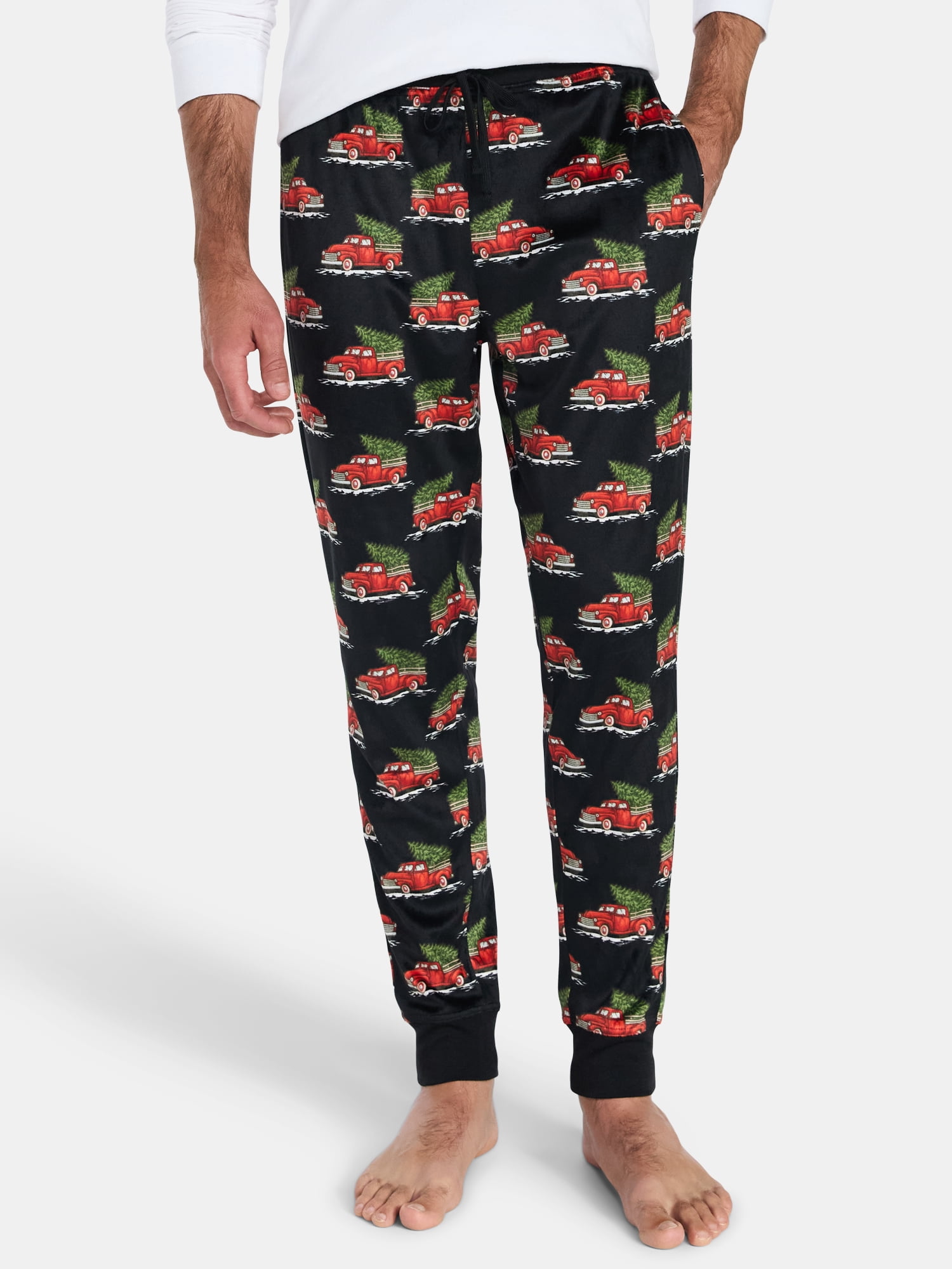 Men's Christmas Print Fleece Jogger Sleep Pants from Holiday Time, Sizes S-2XL
