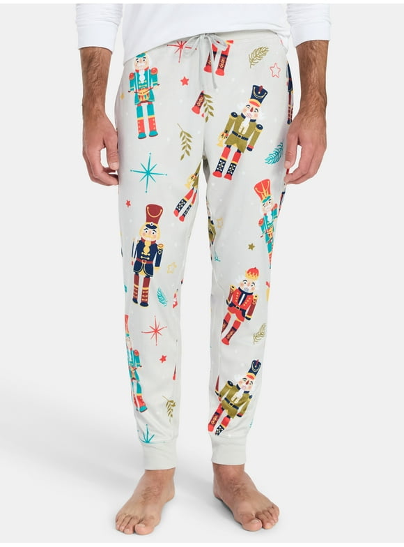 Men's Christmas Print Fleece Jogger Sleep Pants from Holiday Time, Sizes S-2XL
