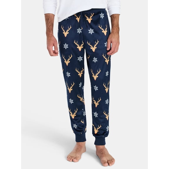 Men's Christmas Print Fleece Jogger Sleep Pants from Holiday Time, Sizes S-2XL