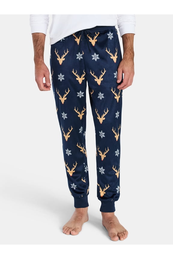 Men's Christmas Print Fleece Jogger Sleep Pants from Holiday Time, Sizes S-2XL