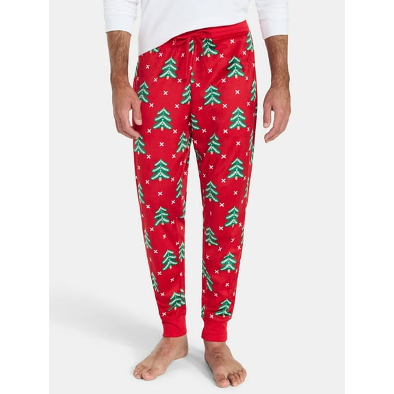 Men's Christmas Print Fleece Jogger Sleep Pants from Holiday Time, Sizes S-2XL