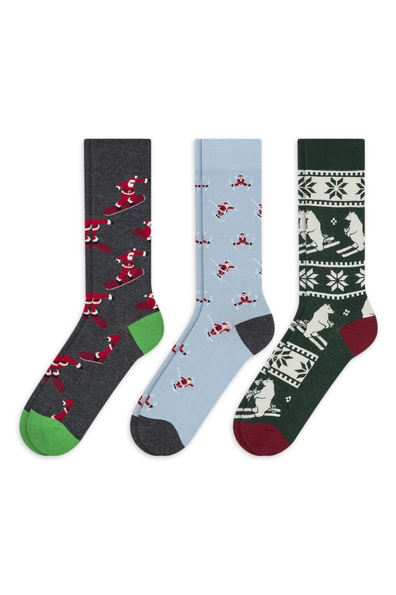 Men's Cotton Crew Sock Gift Box, 3-pack