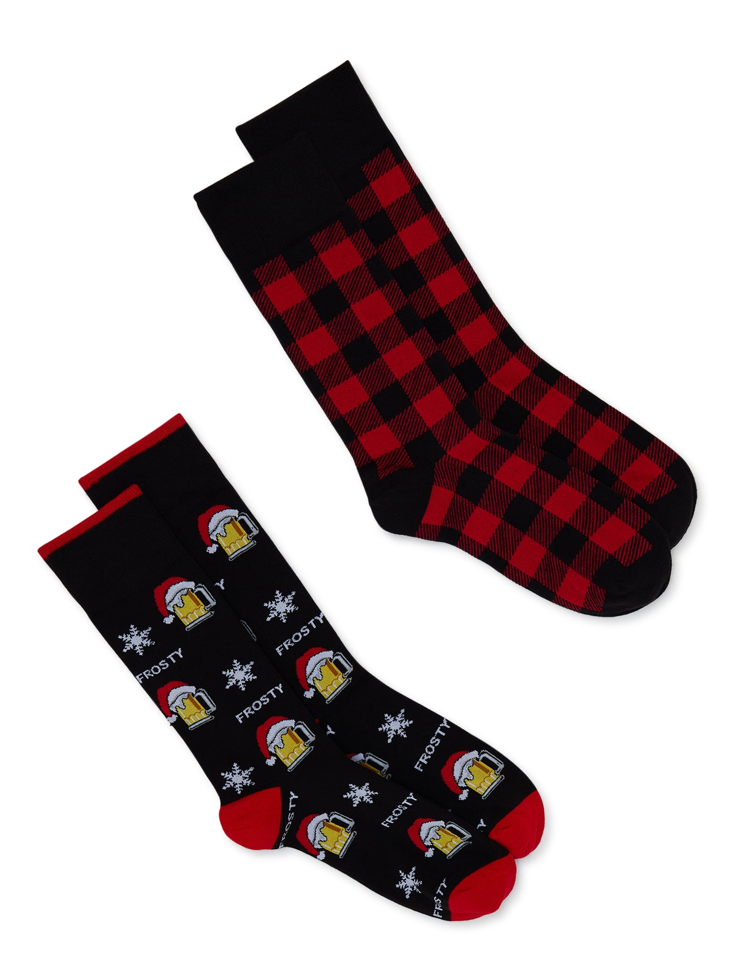 Holiday Time Men’s Crew Socks, 2-Pack - Walmart.com