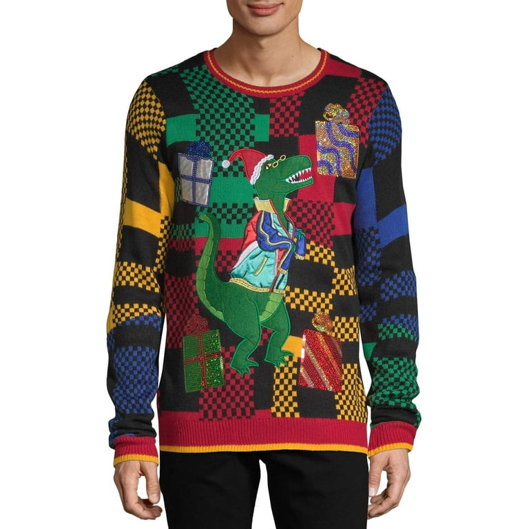 JYYYBF Ugly Christmas Family Matching Sweaters Dinosaur Long