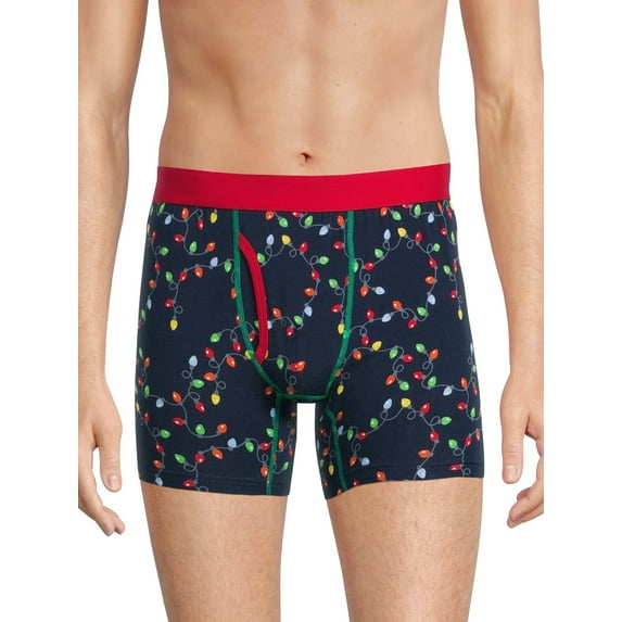 Holiday Time Men's Holiday Print Stretch Boxer Briefs, Sizes S-XL