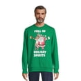 thumbnail image 1 of Holiday Time Men's Holiday Spirits Crewneck Fleece Sweatshirt, Sizes S-3XL, 1 of 5