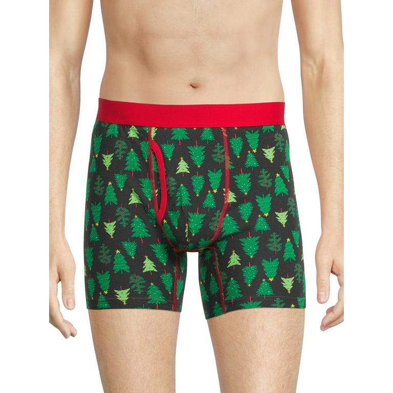 Holiday Time Men’s Printed Tag-Free Stretch Boxer Briefs, Sizes S-XL