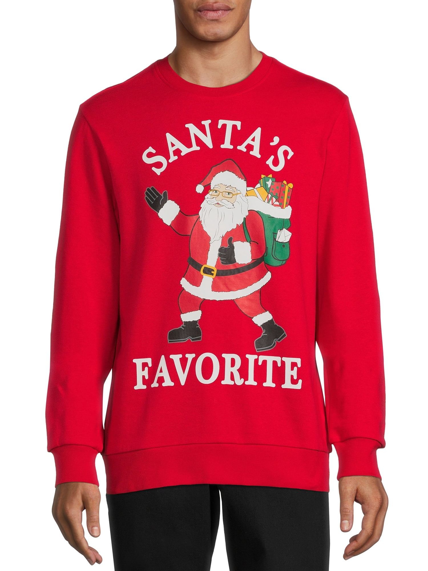 Holiday Time Men's Santa's Favorite Christmas Sweatshirt - Walmart.com