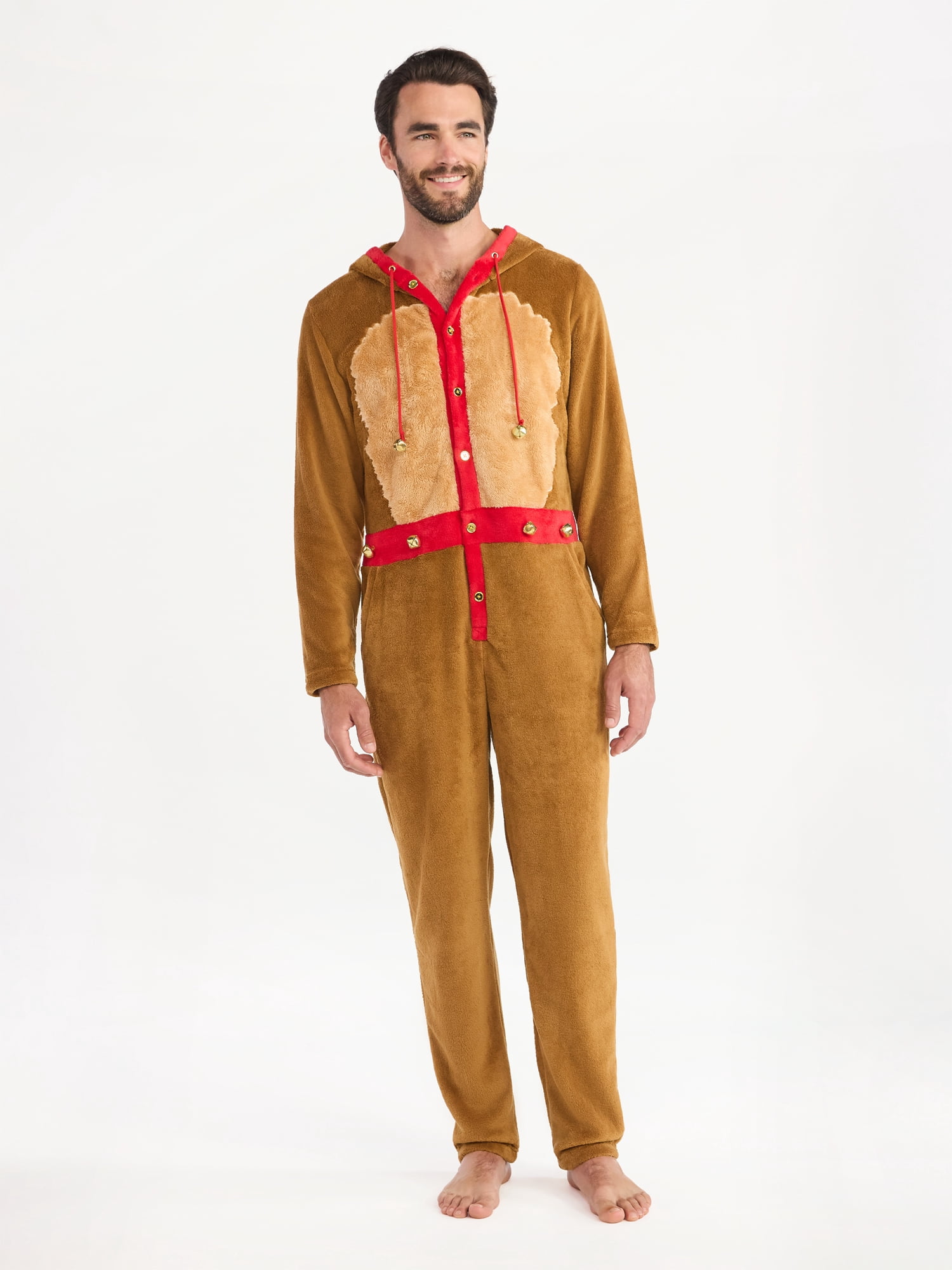 Christmas Men's SantaCon One-Piece Reindeer Union Suit from Holiday Time, Sizes M-XL