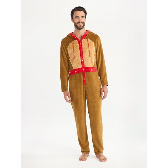 Christmas Men's SantaCon One-Piece Reindeer Union Suit from Holiday Time, Sizes M-XL
