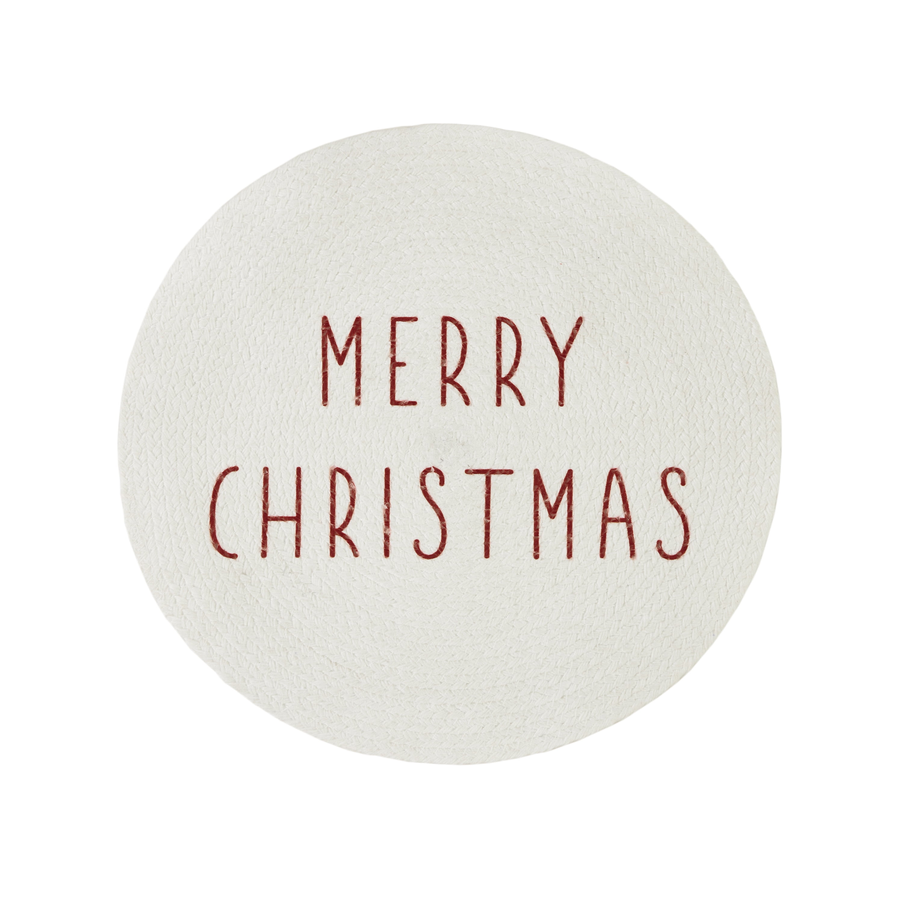 Holiday Time Merry Christmas Polyester Braid Red/ White 14 in Round