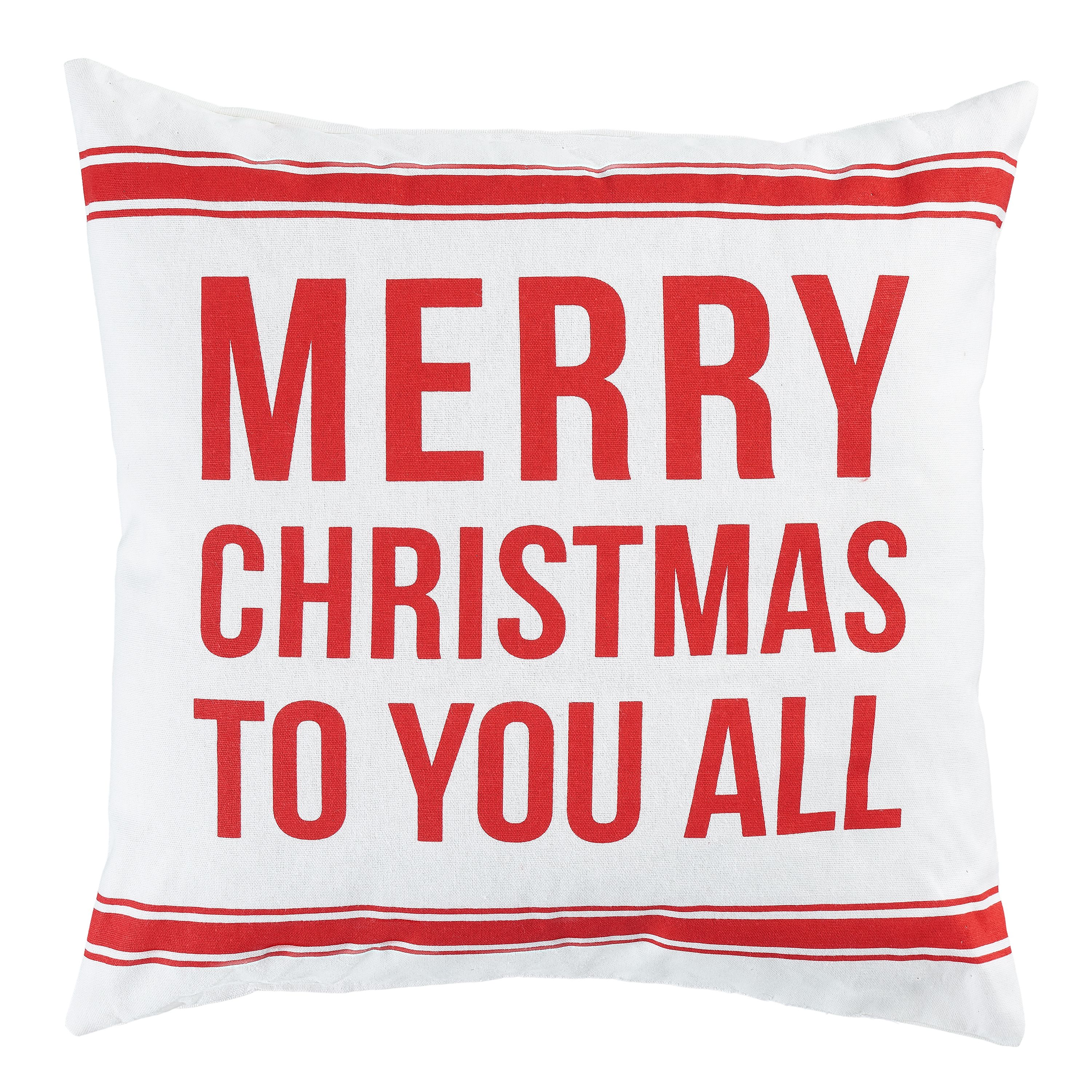 Holiday Time Merry Christmas to You All Decorative Throw Pillow, 16" x 16", White - image 1 of 5