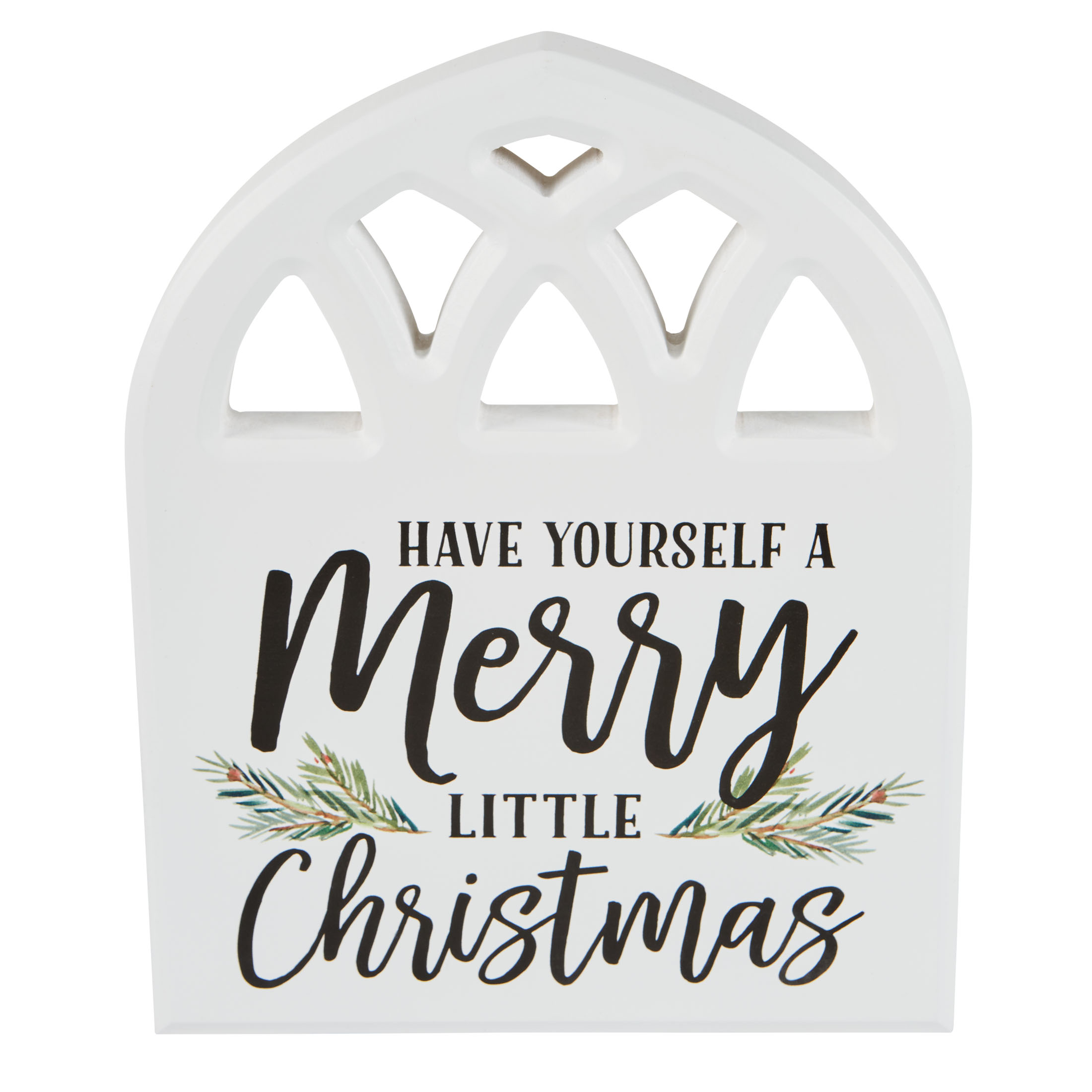 Holiday Time Merry Little Christmas Arch Window Block Sign, 10 inch - image 1 of 4