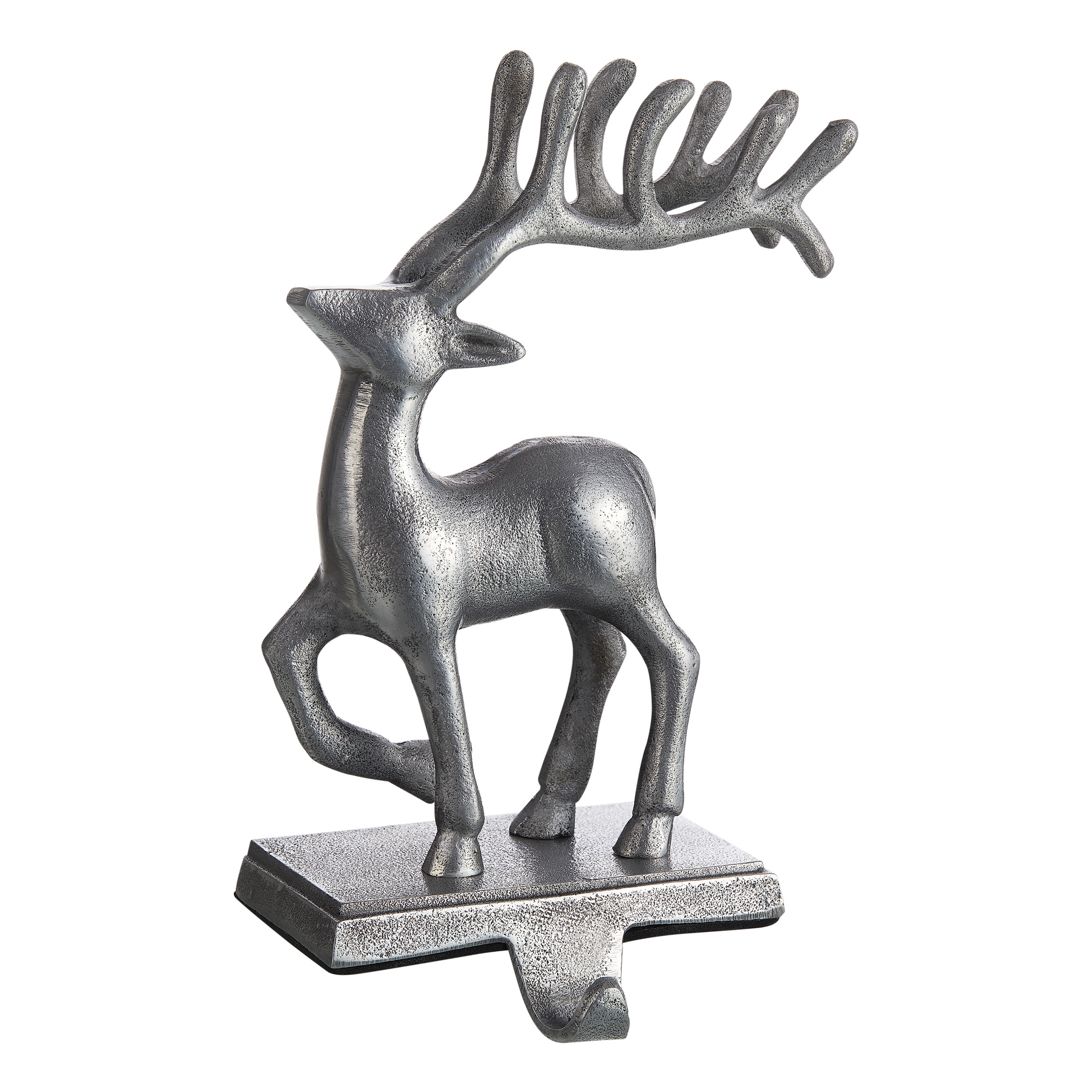 Holiday Time Metal Reindeer Stocking Holder Decoration, Silver