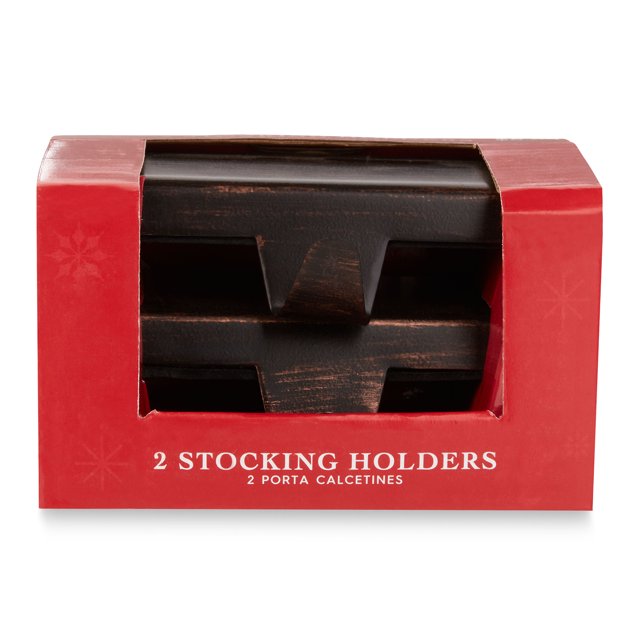 Holiday Time Metal basic Stocking Holders Bronze, Set of 2