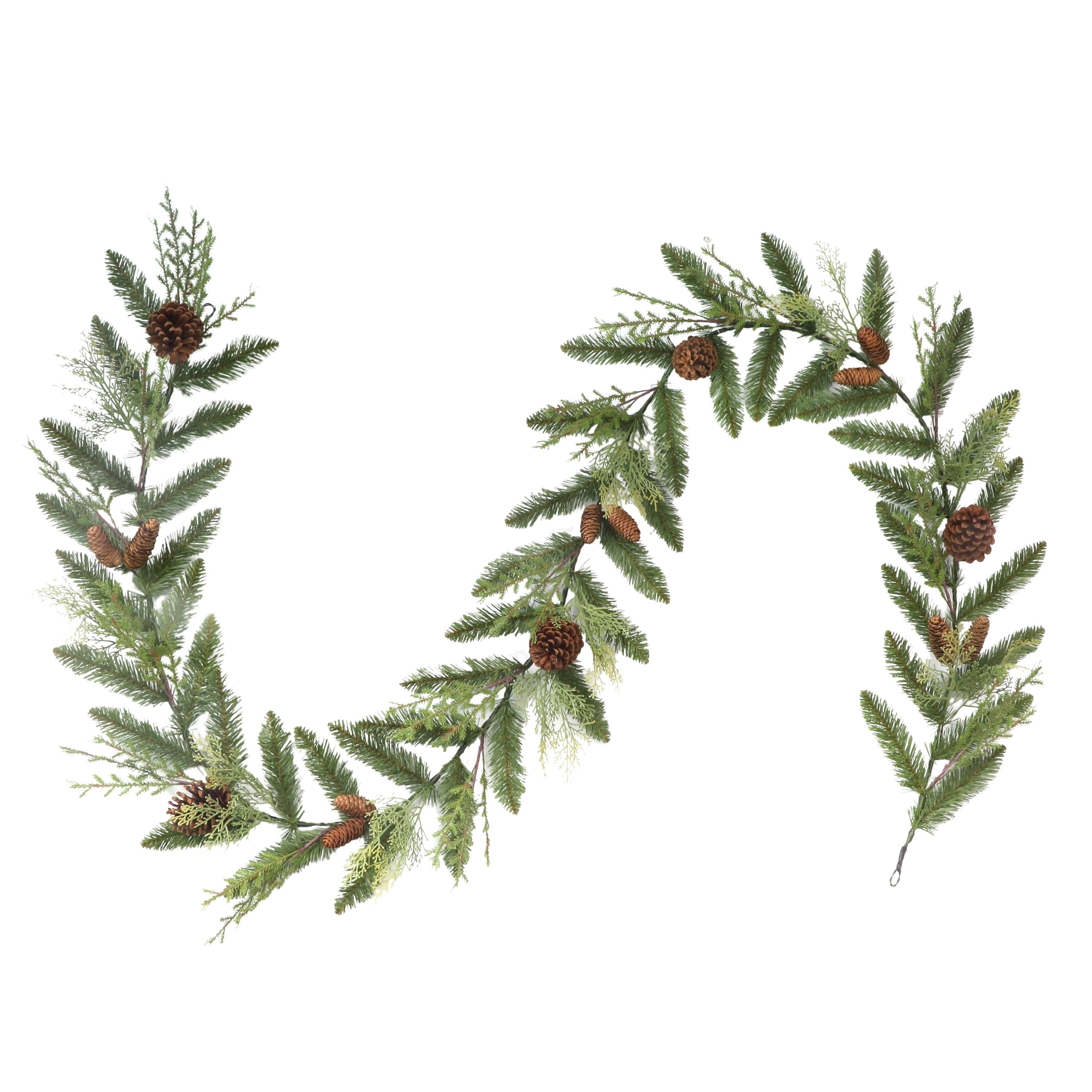 Holiday Time Mixed Greenery Un-Lit Garland, 9' - image 1 of 3