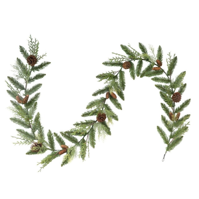 Holiday Time Mixed Greenery Un-Lit Garland, 9'