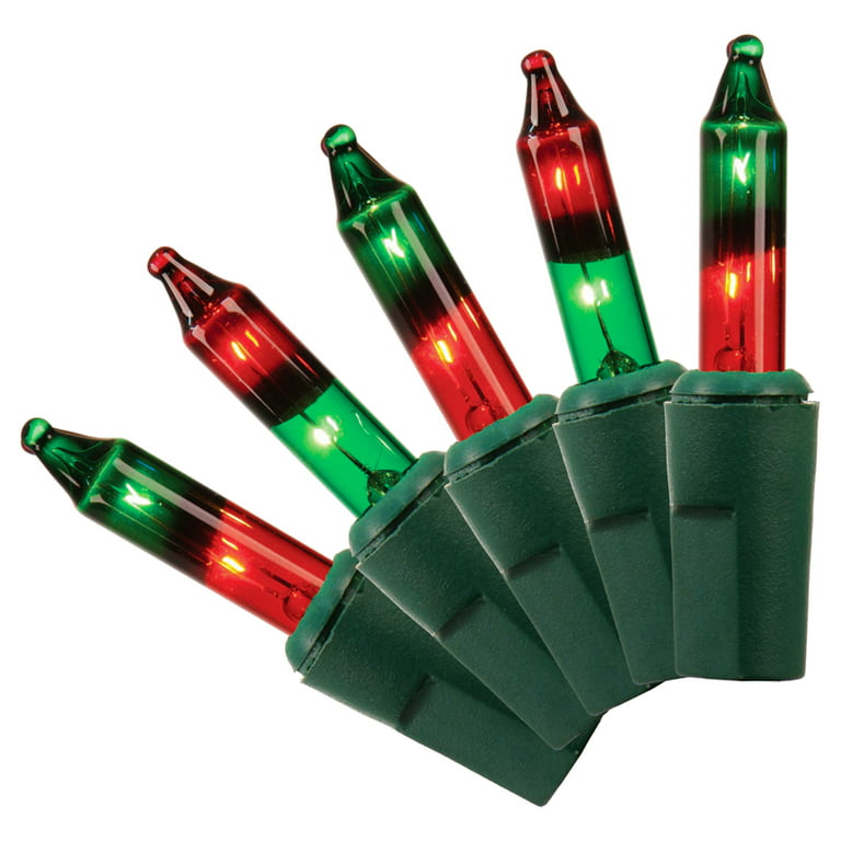 100-Count Red Incandescent Mini Christmas Lights, with Green Wire, 21',  Holiday Time
