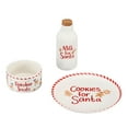 thumbnail image 1 of Holiday Time Multicolor Round Glazed Earthenware Ceramic Santa Cookie Plate with Corked Milk Bottle & Reindeer Treats Bowl, 1 of 5